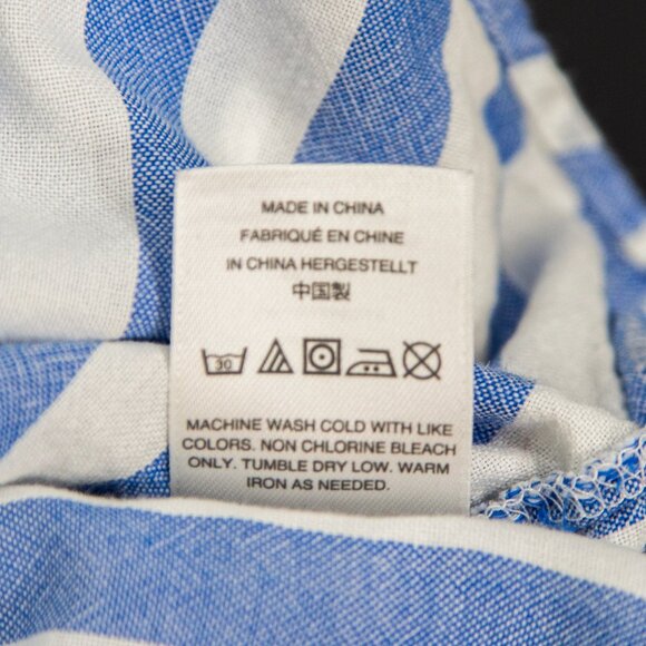 J. Crew Short-Sleeve Button-up Shirt in Wide Blue Stripe, size M - Picture 8 of 8